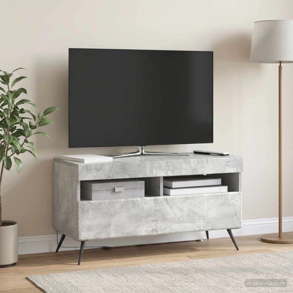 TV staliukas LED televizoriaus spintelė Betono pilka Apdirbta mediena