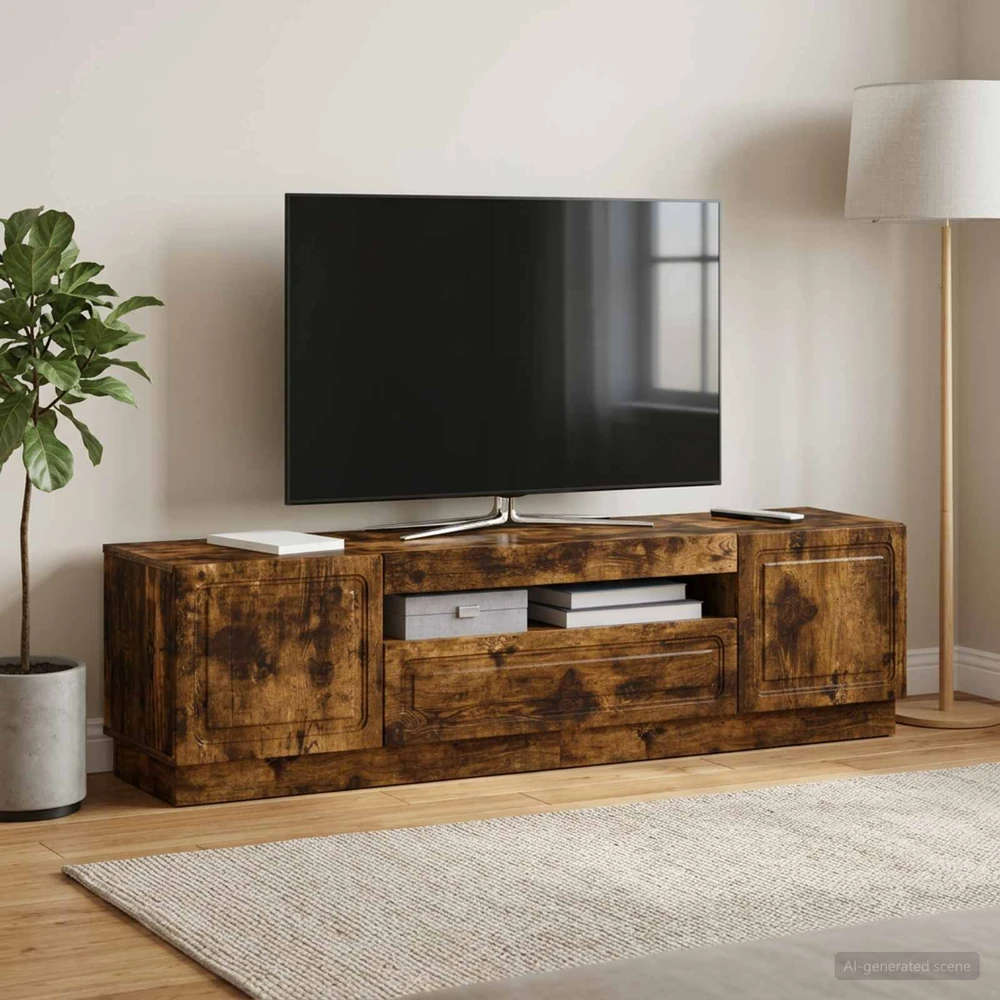 TV staliukas LED televizoriaus spintelė Dūminio ąžuolo Apdirbta mediena