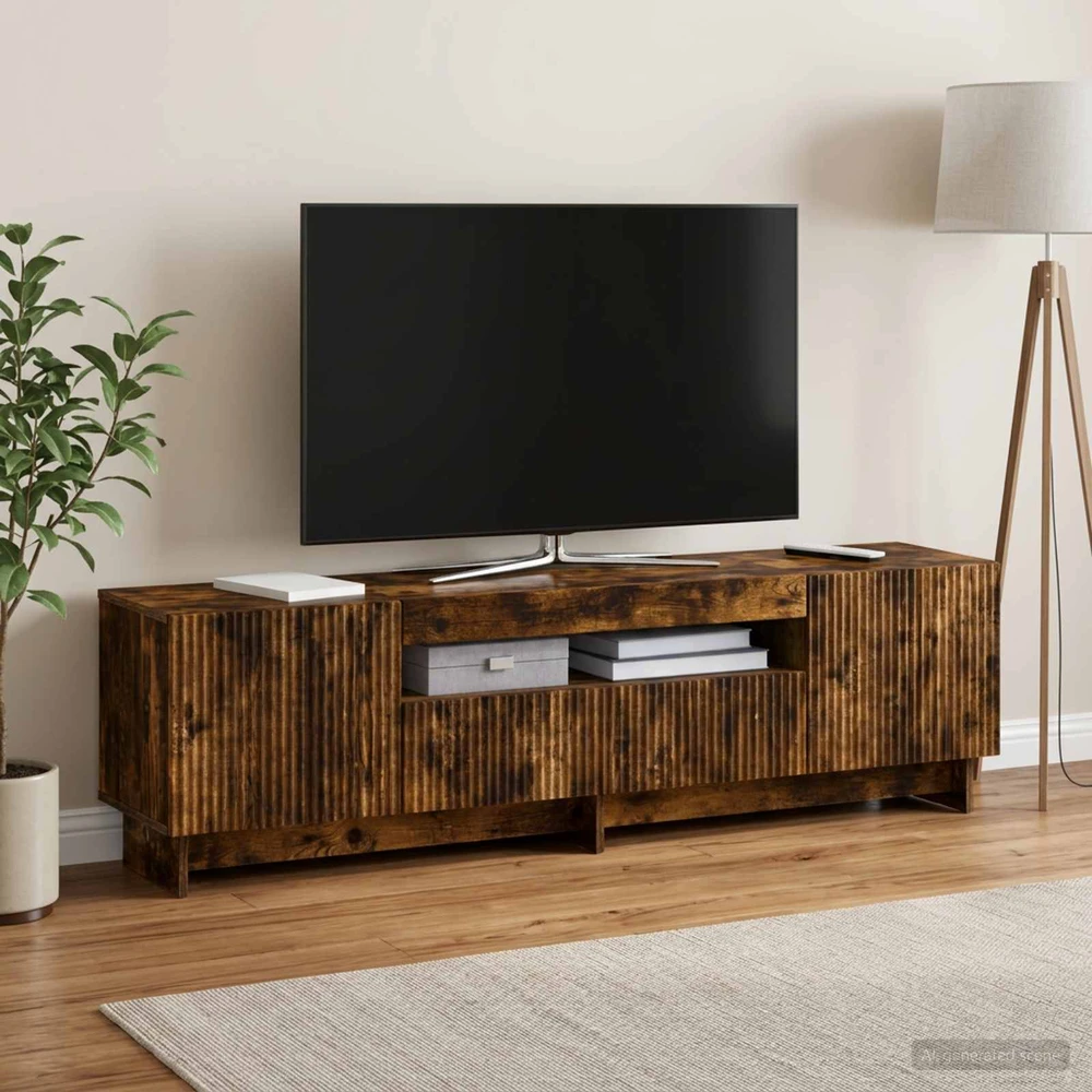 TV staliukas LED televizoriaus spintelė Dūminio ąžuolo Apdirbta mediena