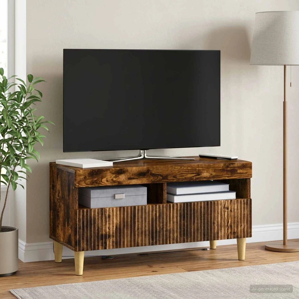 TV staliukas LED televizoriaus spintelė Dūminio ąžuolo Apdirbta mediena
