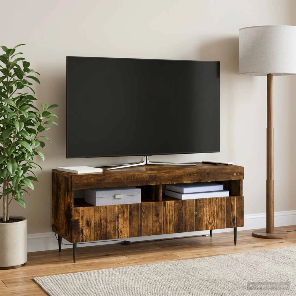TV staliukas LED televizoriaus spintelė Dūminio ąžuolo Apdirbta mediena