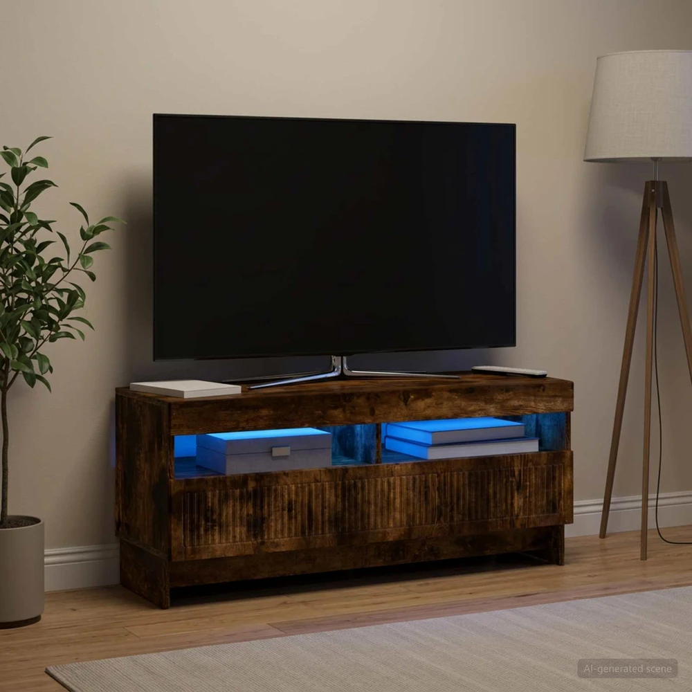 TV staliukas LED televizoriaus spintelė Dūminio ąžuolo Apdirbta mediena