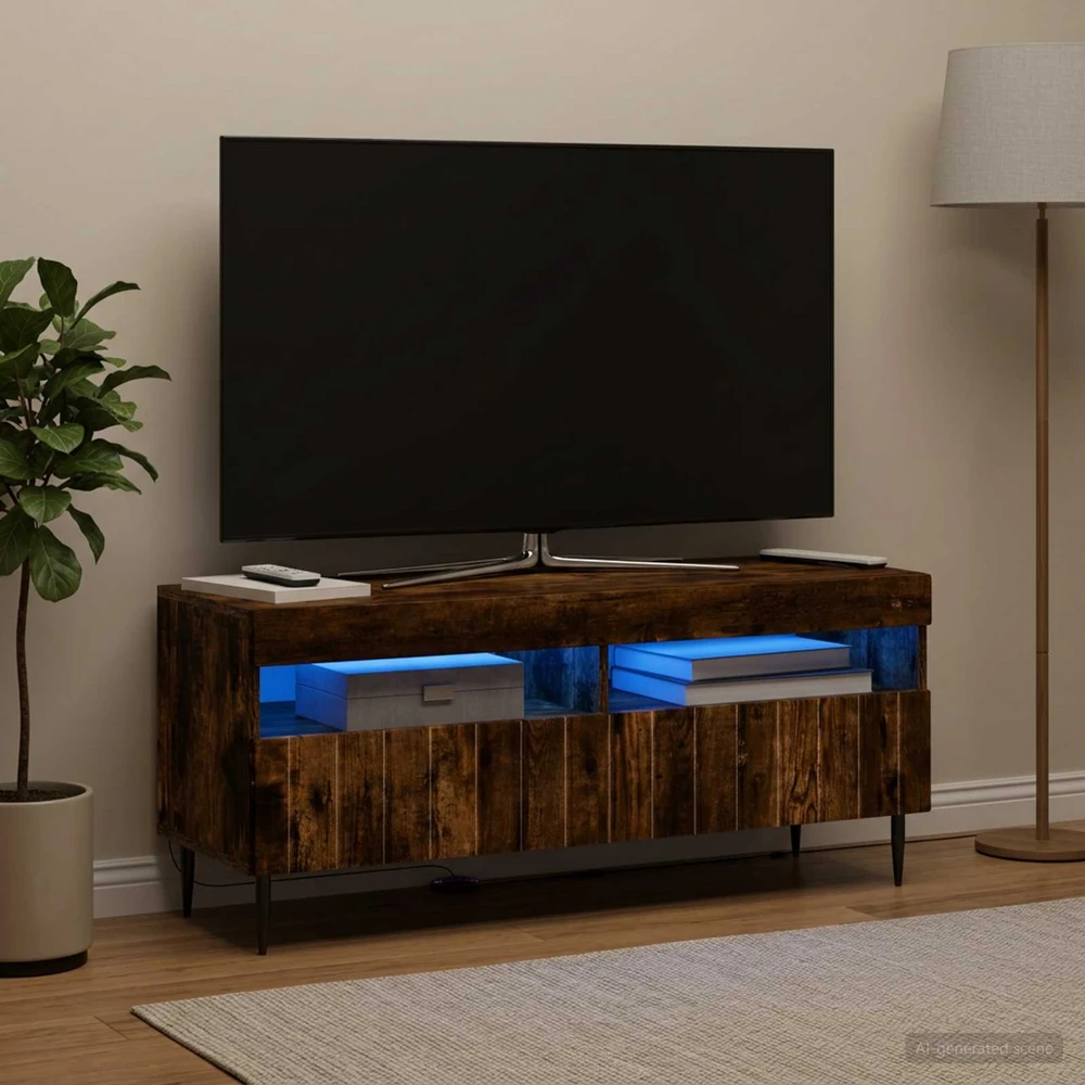 TV staliukas LED televizoriaus spintelė Dūminio ąžuolo Apdirbta mediena