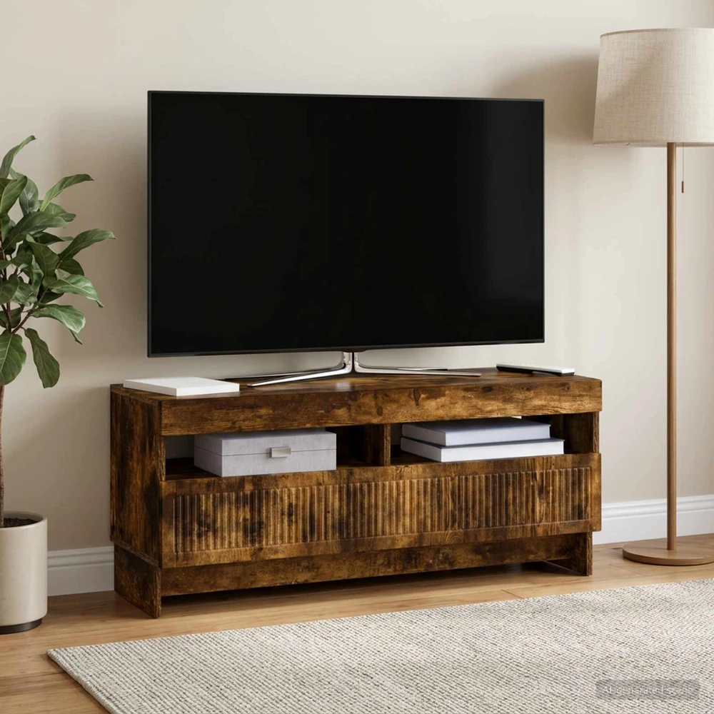 TV staliukas LED televizoriaus spintelė Dūminio ąžuolo Apdirbta mediena