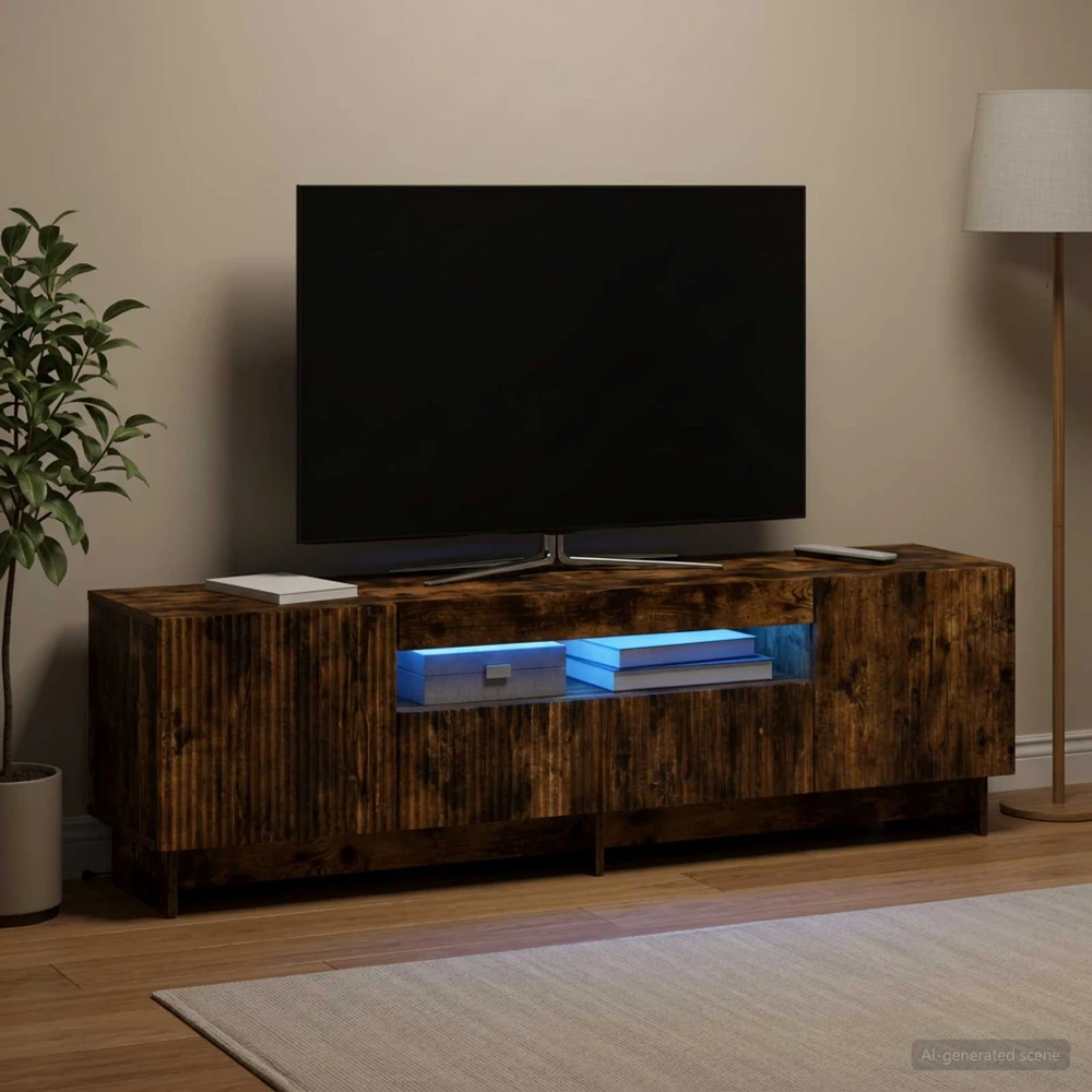 TV staliukas LED televizoriaus spintelė Dūminio ąžuolo Apdirbta mediena