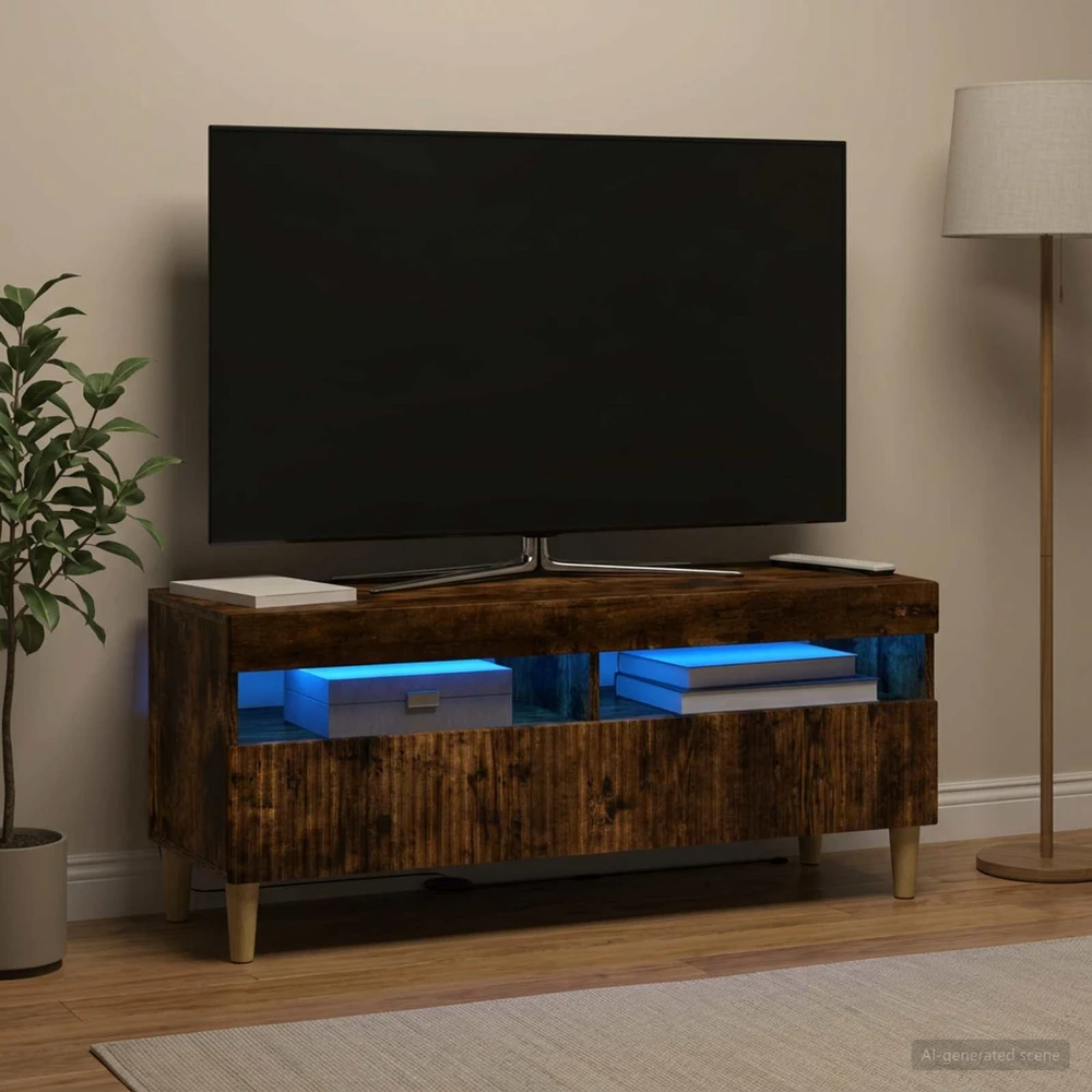 TV staliukas LED televizoriaus spintelė Dūminio ąžuolo Apdirbta mediena