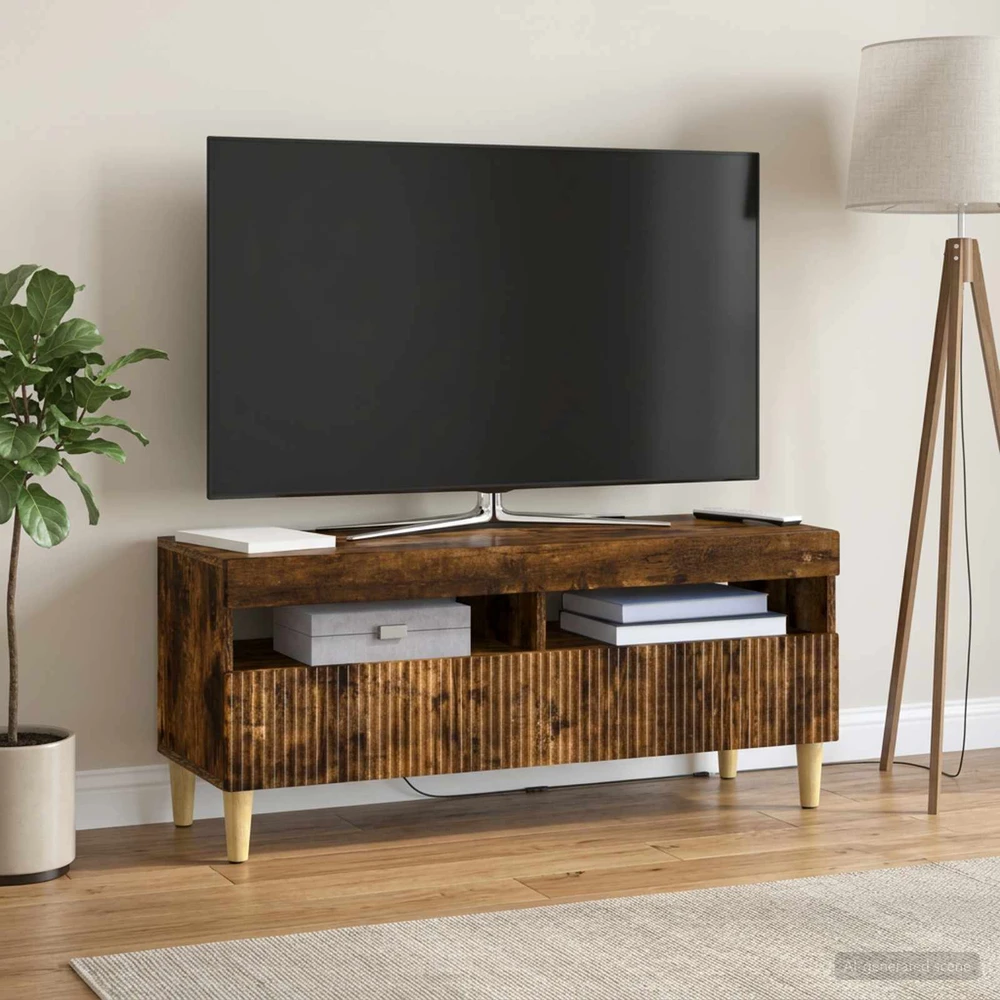 TV staliukas LED televizoriaus spintelė Dūminio ąžuolo Apdirbta mediena