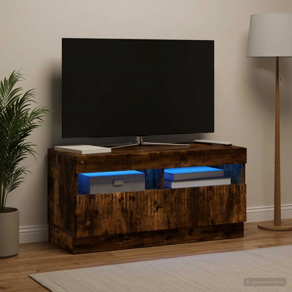 TV staliukas LED televizoriaus spintelė Dūminio ąžuolo Apdirbta mediena
