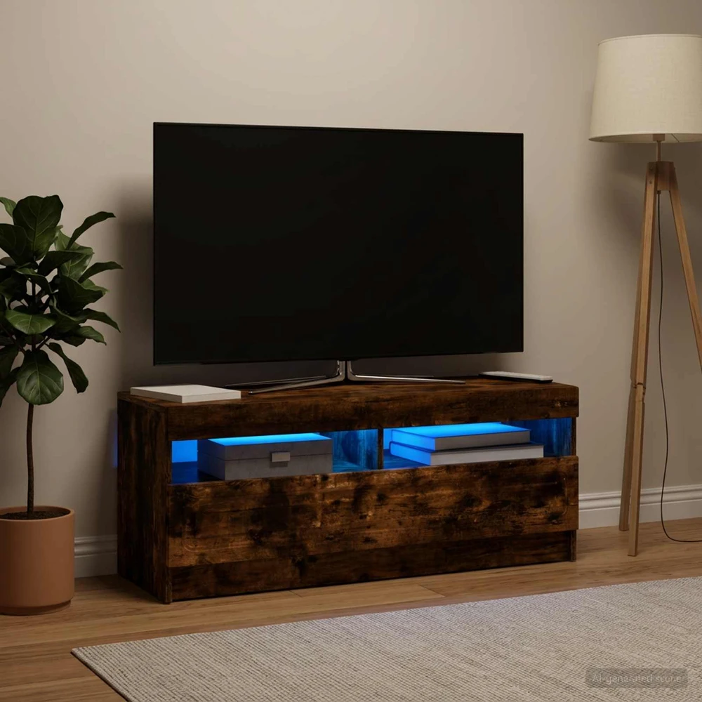 TV staliukas LED televizoriaus spintelė Dūminio ąžuolo Apdirbta mediena