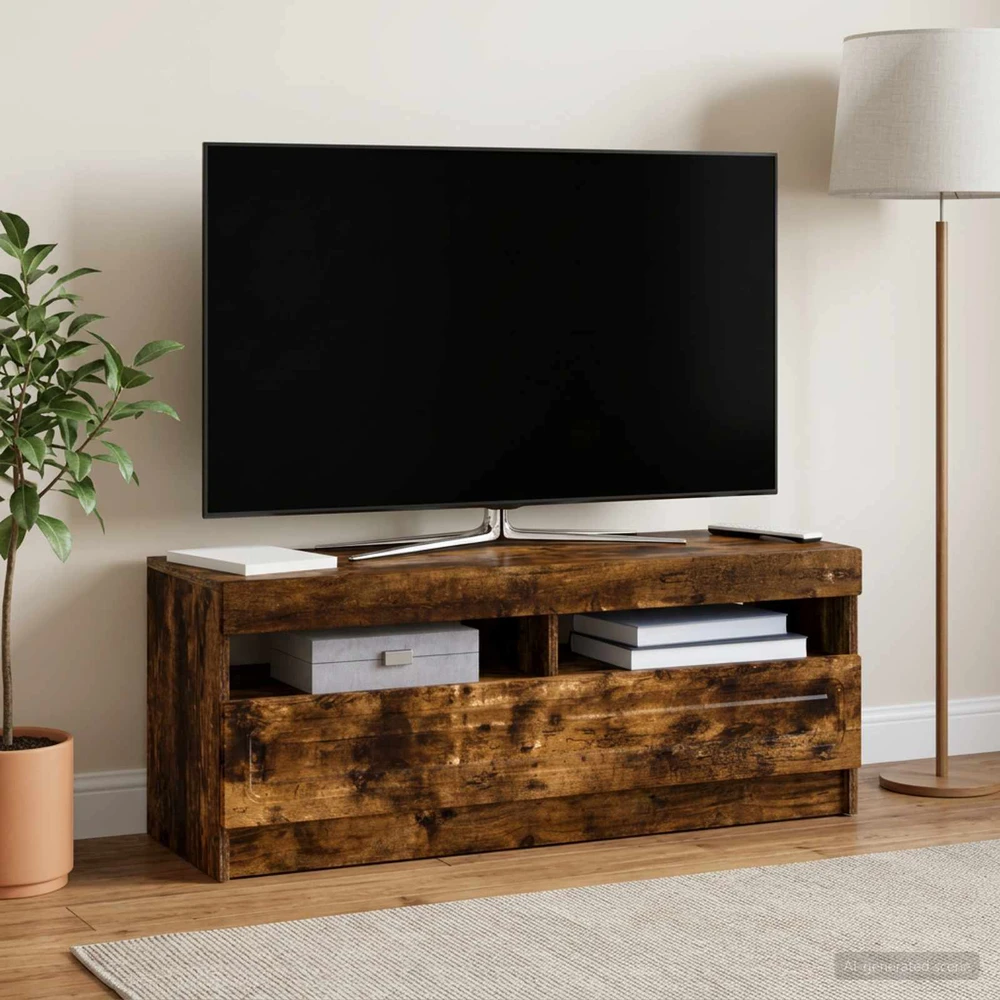 TV staliukas LED televizoriaus spintelė Dūminio ąžuolo Apdirbta mediena