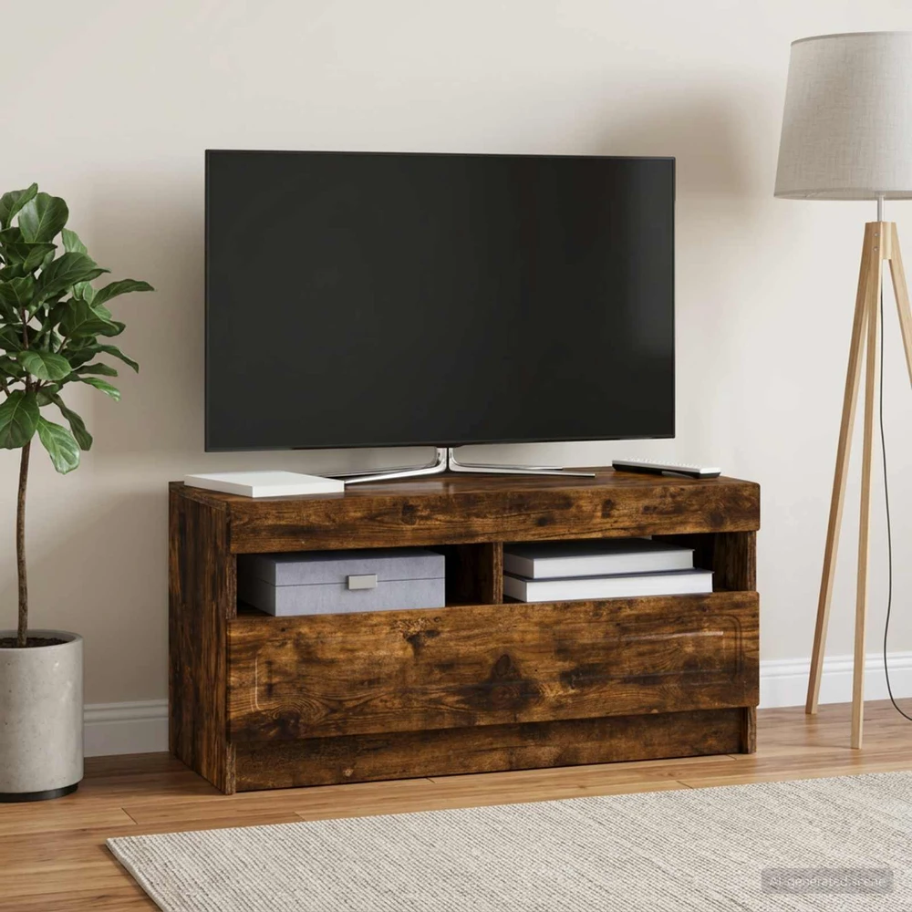 TV staliukas LED televizoriaus spintelė Dūminio ąžuolo Apdirbta mediena