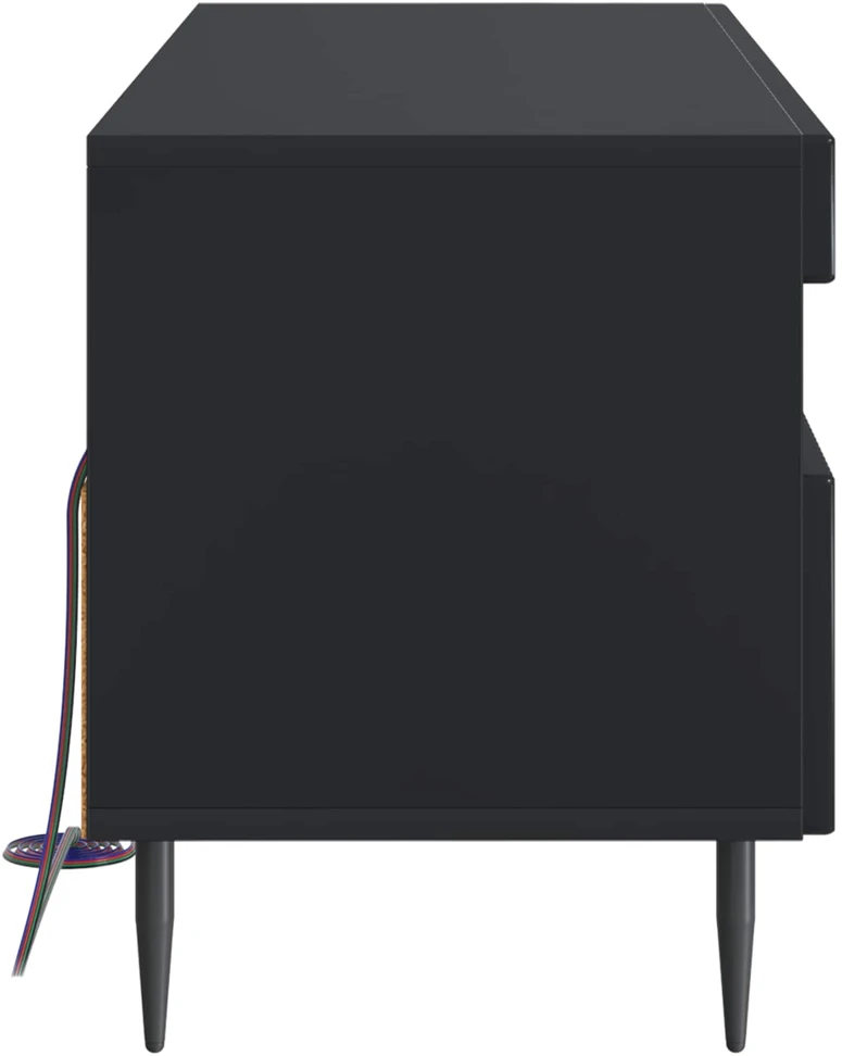 TV staliukas LED televizoriaus spintelė Juoda Apdirbta mediena