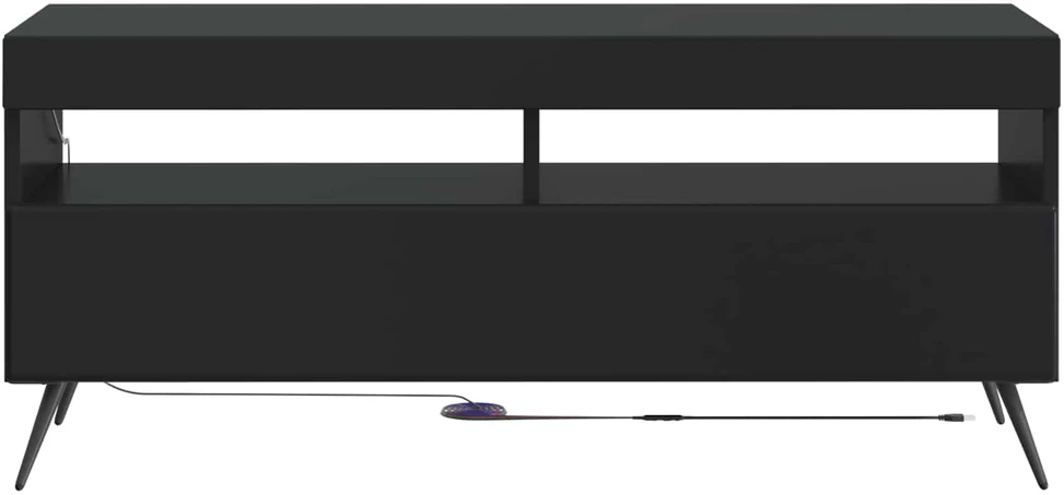 TV staliukas LED televizoriaus spintelė Juoda Apdirbta mediena