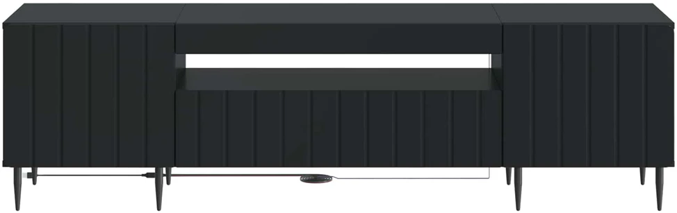 TV staliukas LED televizoriaus spintelė Juoda Apdirbta mediena