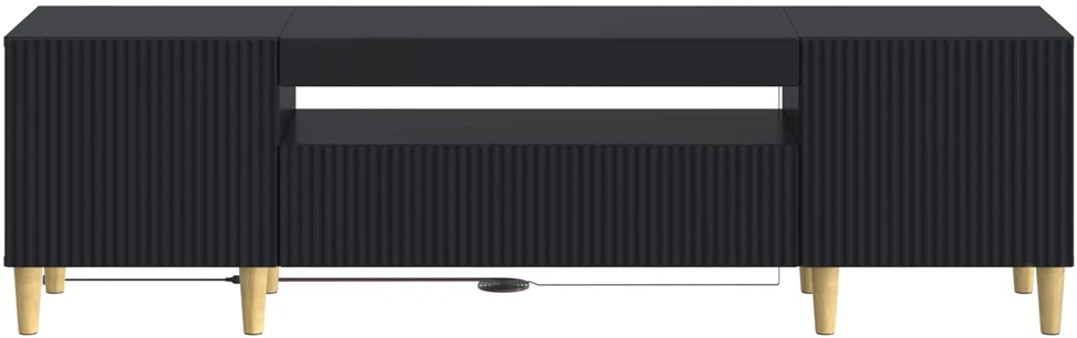 TV staliukas LED televizoriaus spintelė Juoda Apdirbta mediena