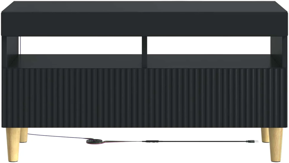 TV staliukas LED televizoriaus spintelė Juoda Apdirbta mediena