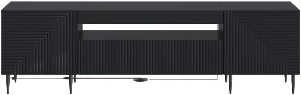 TV staliukas LED televizoriaus spintelė Juoda Apdirbta mediena