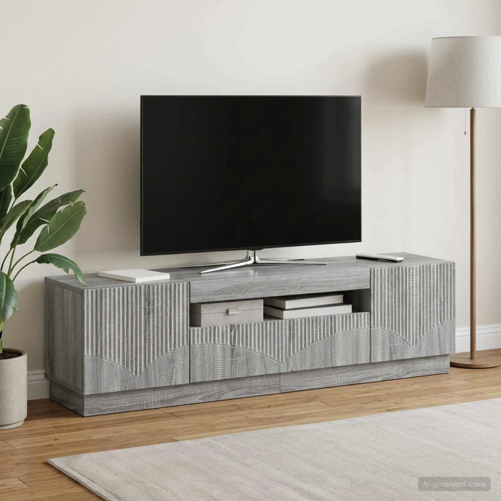 TV staliukas LED televizoriaus spintelė Pilka Sonoma Apdirbta mediena