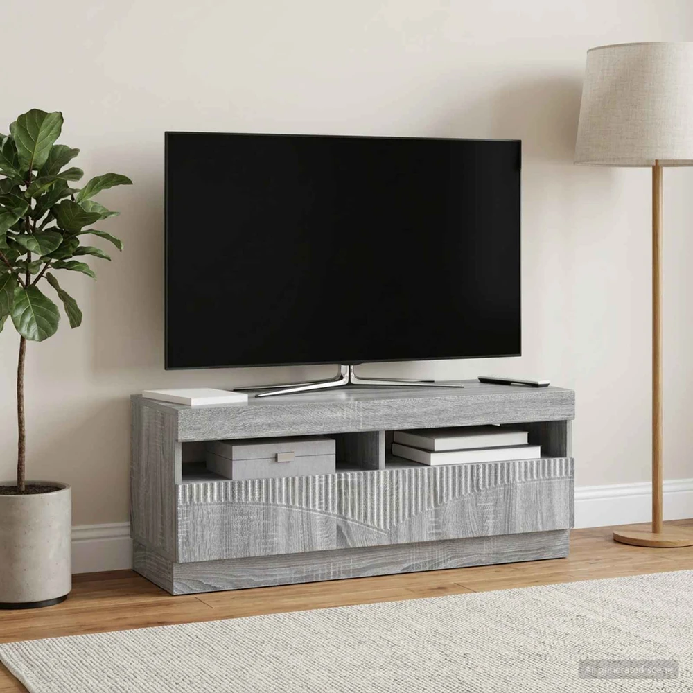 TV staliukas LED televizoriaus spintelė Pilka Sonoma Apdirbta mediena