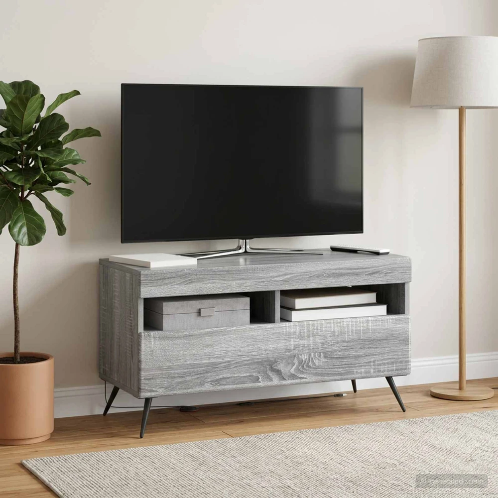 TV staliukas LED televizoriaus spintelė Pilka Sonoma Apdirbta mediena