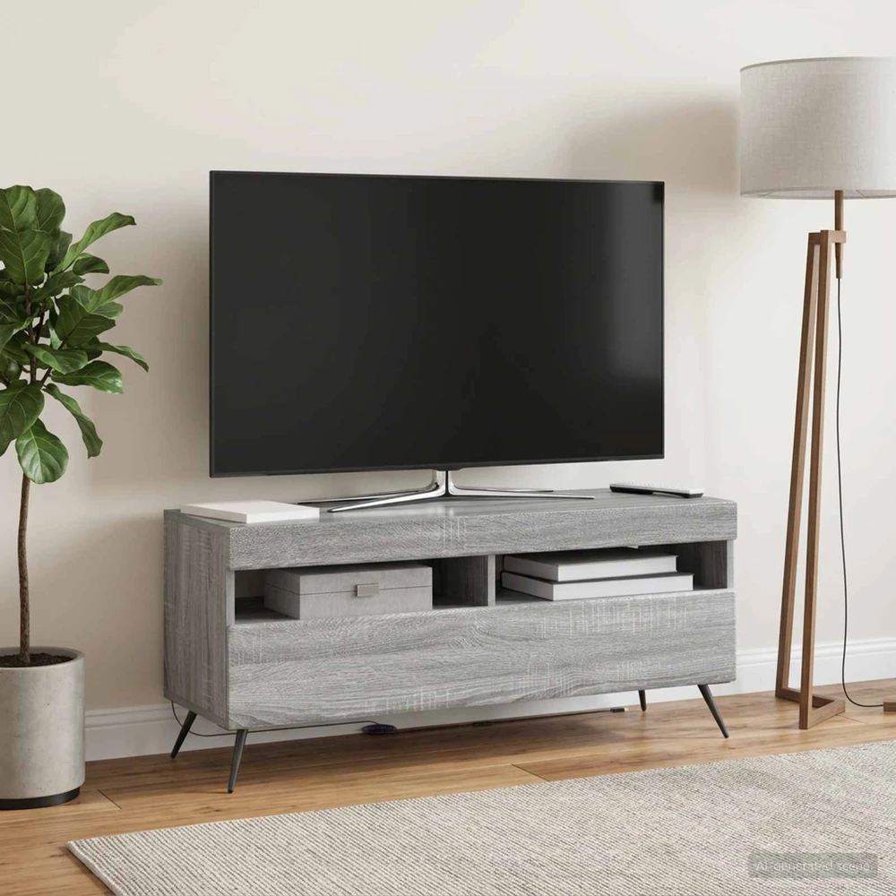 TV staliukas LED televizoriaus spintelė Pilka Sonoma Apdirbta mediena
