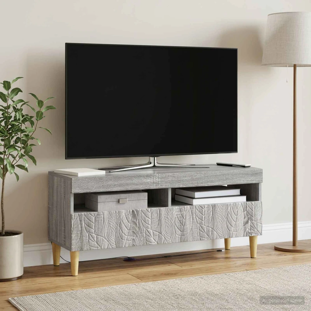 TV staliukas LED televizoriaus spintelė Pilka Sonoma Apdirbta mediena