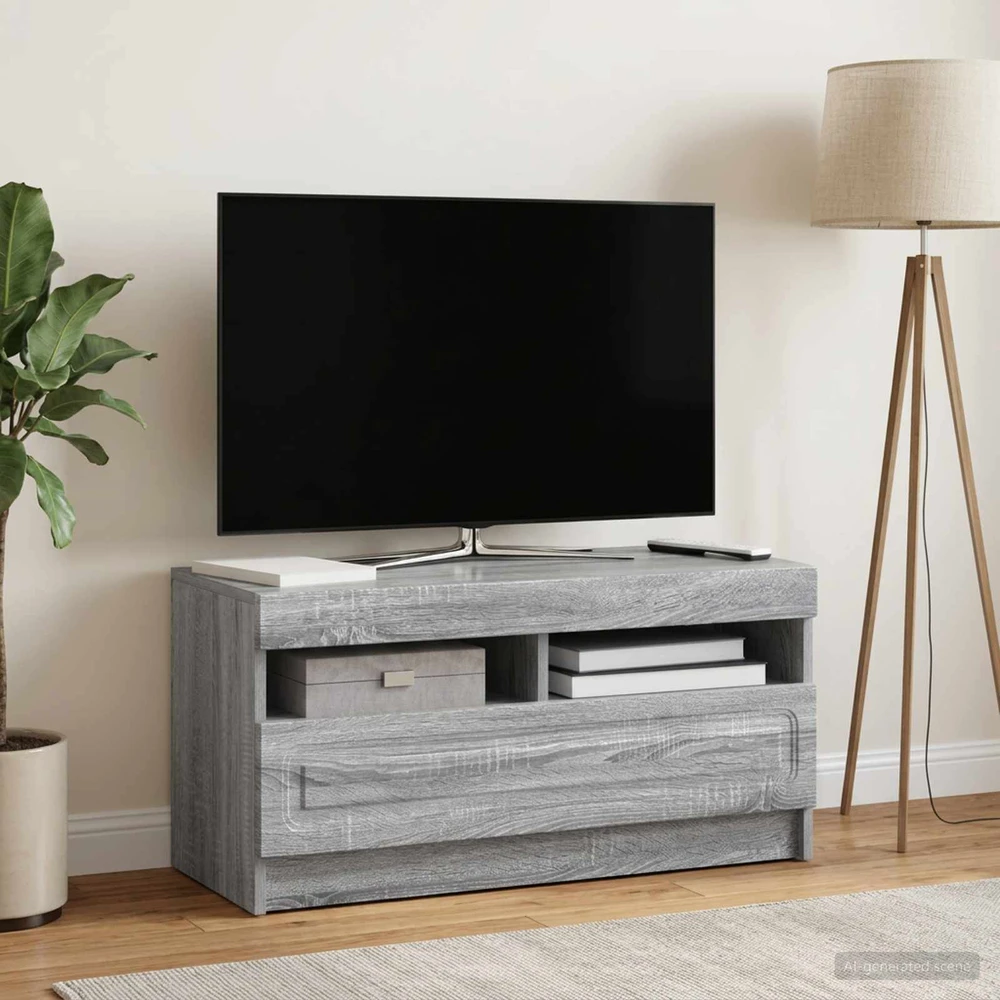 TV staliukas LED televizoriaus spintelė Pilka Sonoma Apdirbta mediena