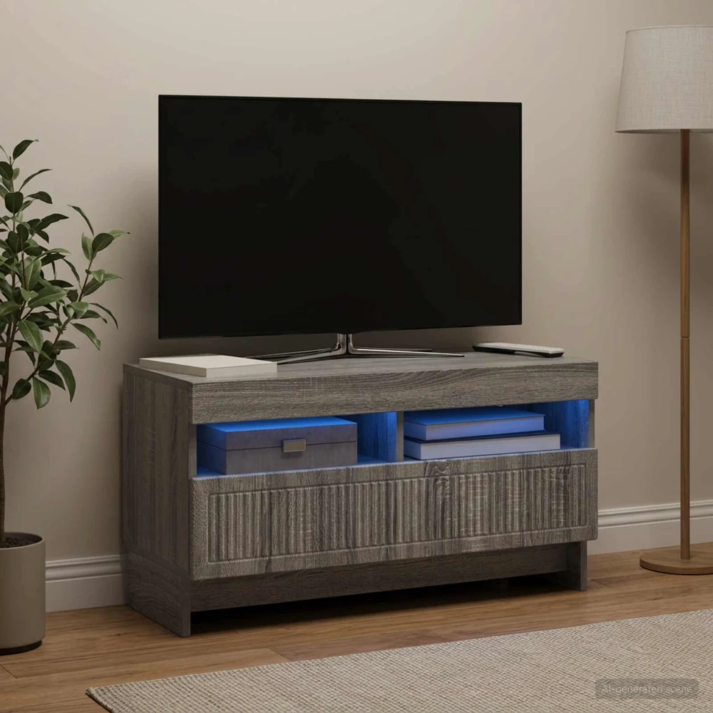 TV staliukas LED televizoriaus spintelė Pilka Sonoma Apdirbta mediena