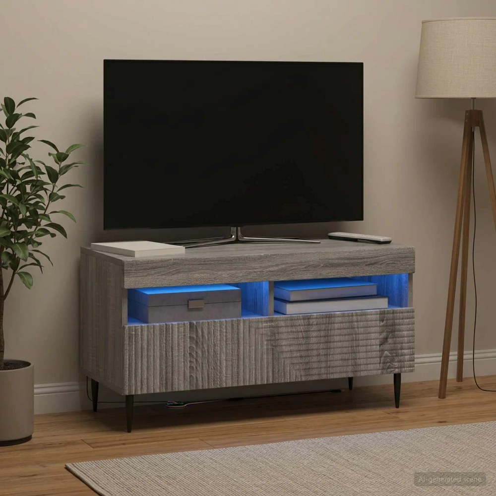 TV staliukas LED televizoriaus spintelė HAARLEM 81 x 35 x 43 cm Pilka Sonoma