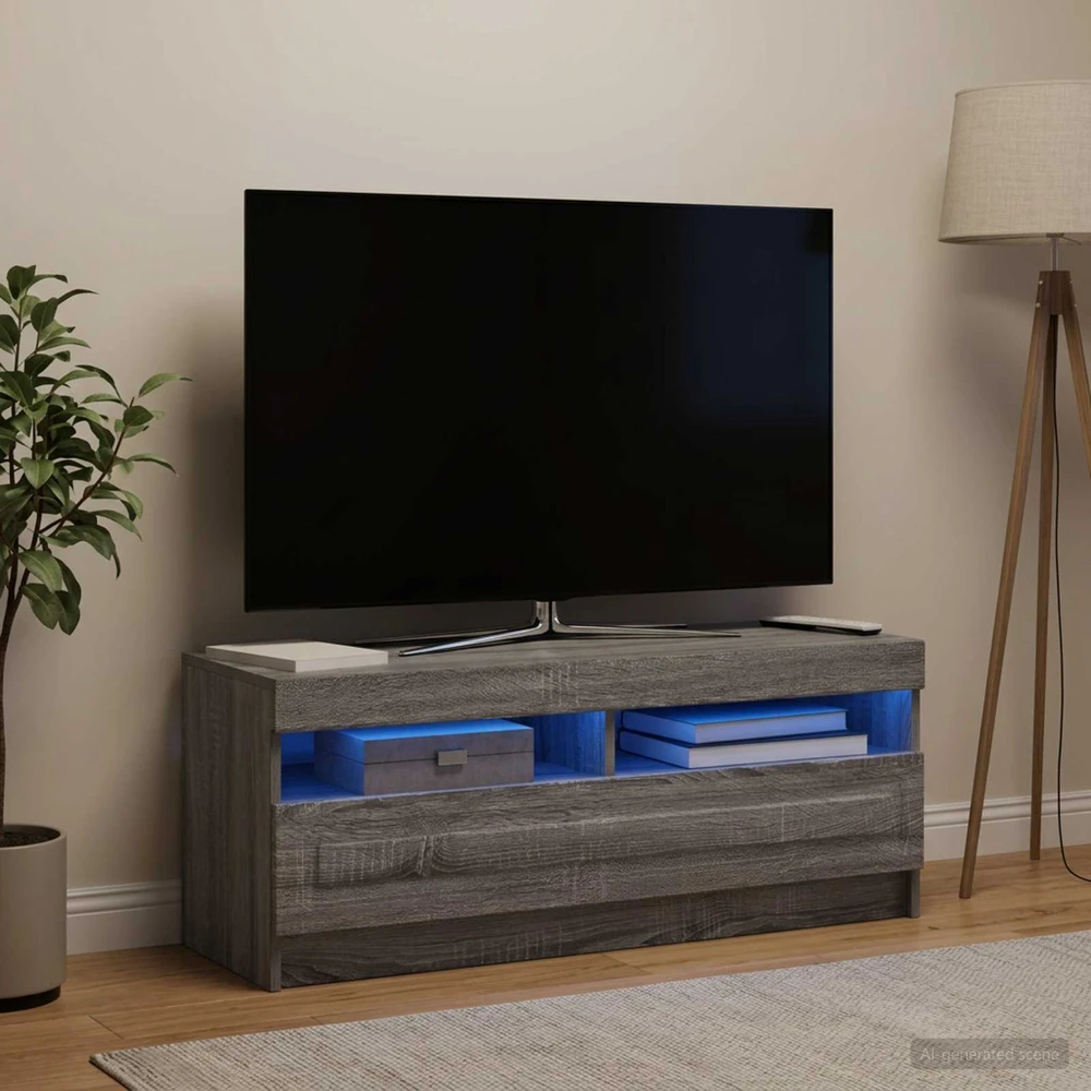 TV staliukas LED televizoriaus spintelė Pilka Sonoma Apdirbta mediena