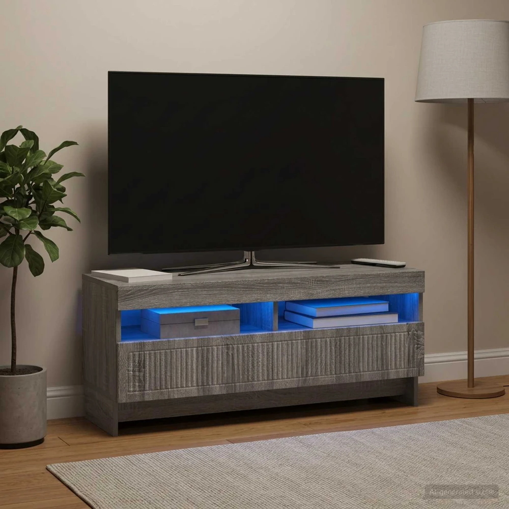 TV staliukas LED televizoriaus spintelė EDE 100 x 35 x 43 cm Pilka Sonoma