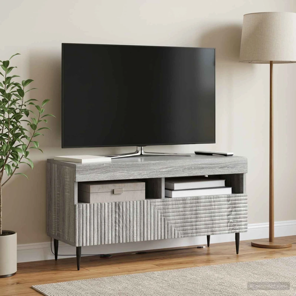 TV staliukas LED televizoriaus spintelė HAARLEM 81 x 35 x 43 cm Pilka Sonoma