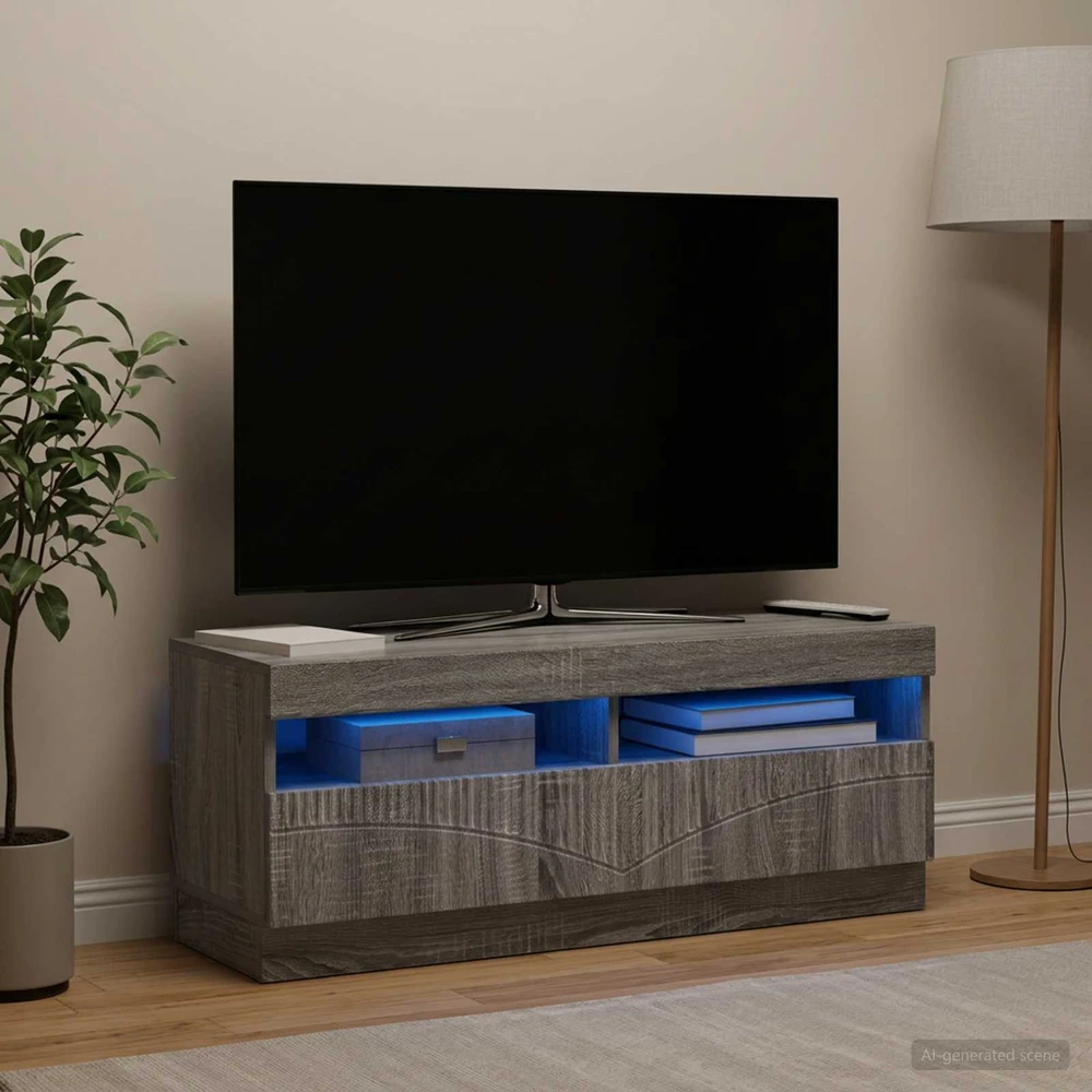 TV staliukas LED televizoriaus spintelė Pilka Sonoma Apdirbta mediena