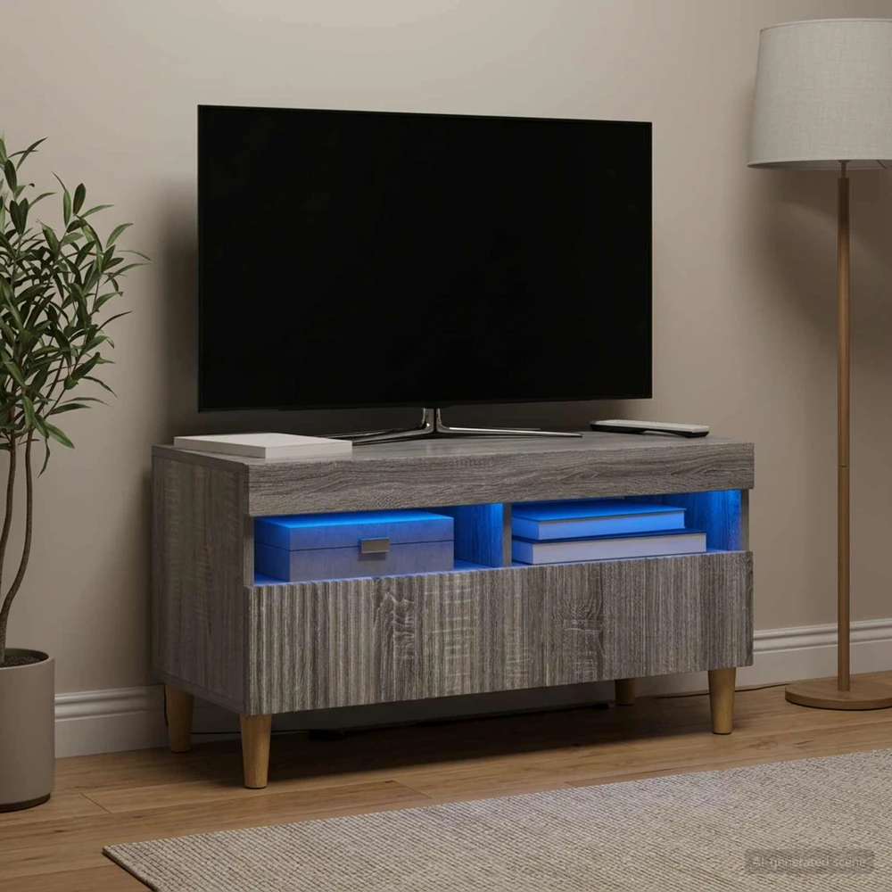 TV staliukas LED televizoriaus spintelė ARNHEM 81 x 35 x 43 cm Pilka Sonoma
