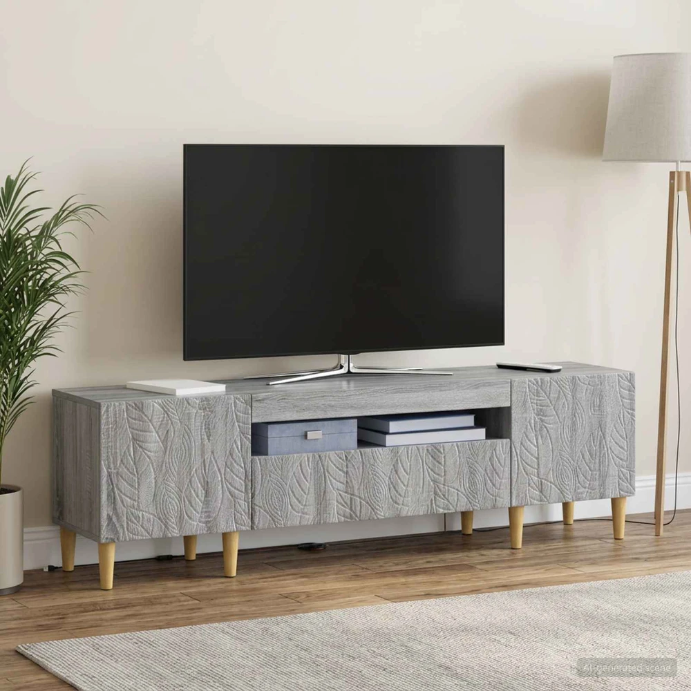 TV staliukas LED televizoriaus spintelė Pilka Sonoma Apdirbta mediena