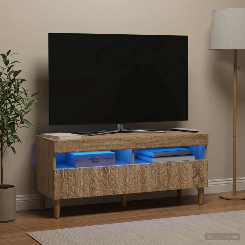 TV staliukas LED televizoriaus spintelė Sonoma ąžuolas Apdirbta mediena