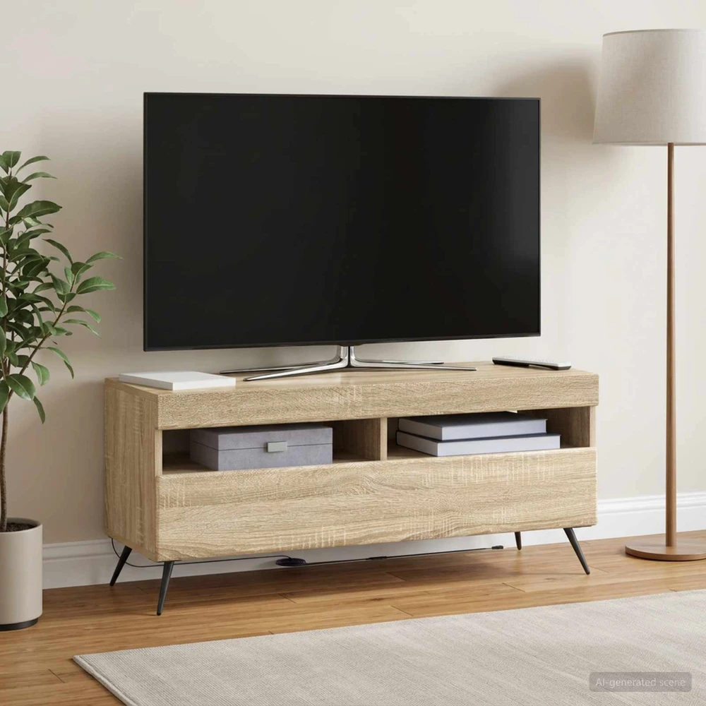 TV staliukas LED televizoriaus spintelė Sonoma ąžuolas Apdirbta mediena
