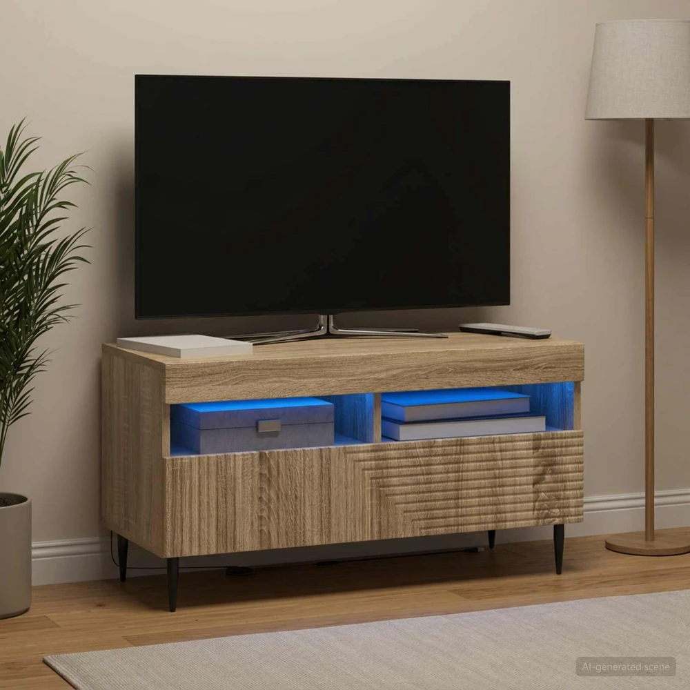 TV staliukas LED televizoriaus spintelė Sonoma ąžuolas Apdirbta mediena