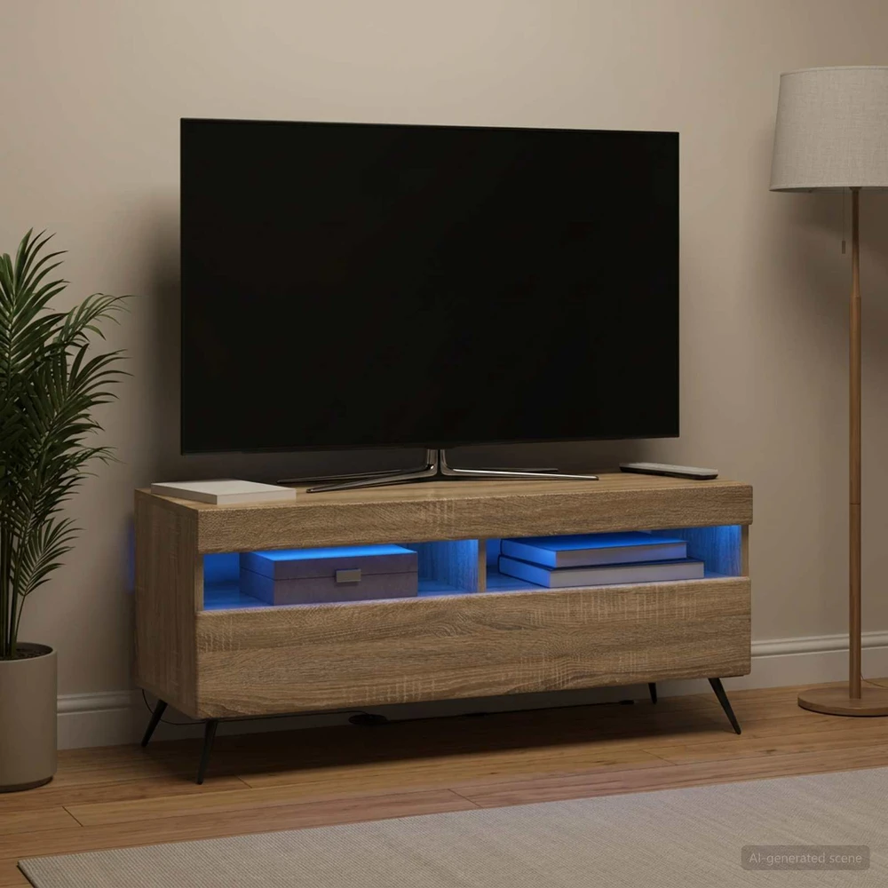TV staliukas LED televizoriaus spintelė Sonoma ąžuolas Apdirbta mediena