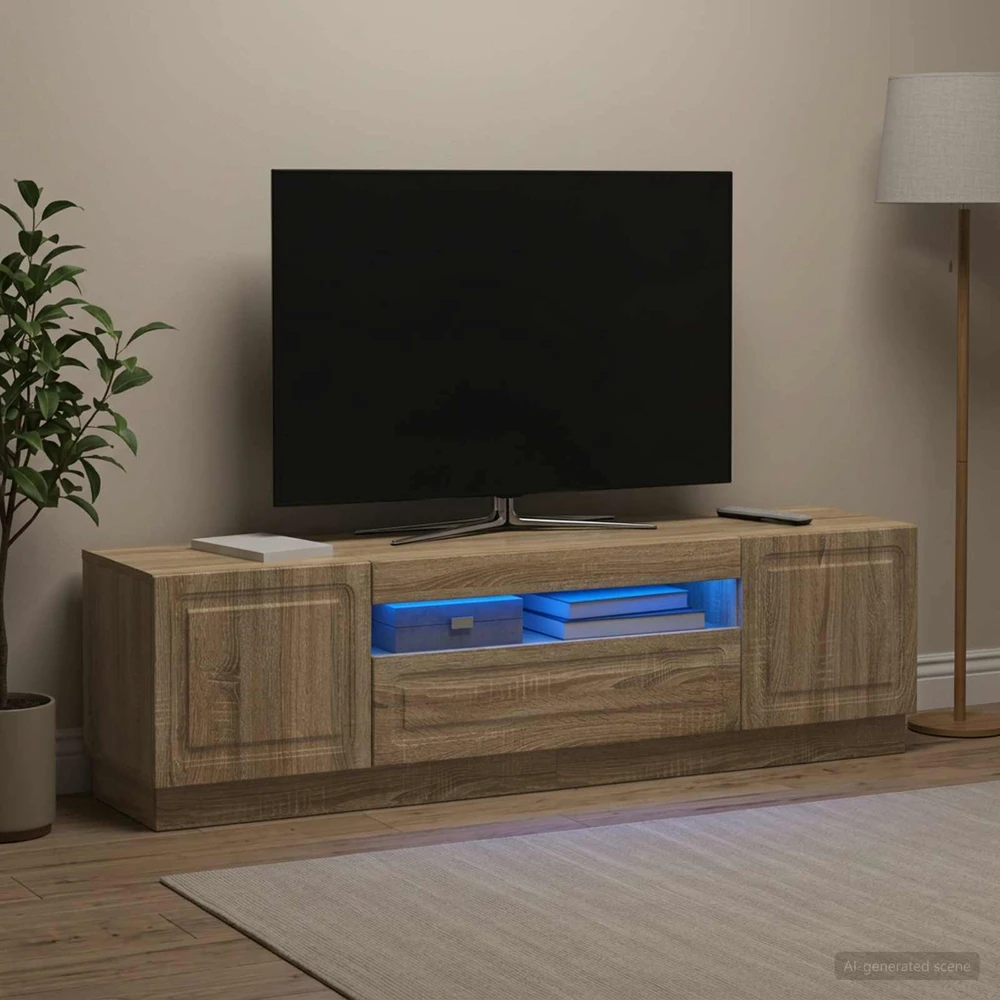 TV staliukas LED televizoriaus spintelė Sonoma ąžuolas Apdirbta mediena