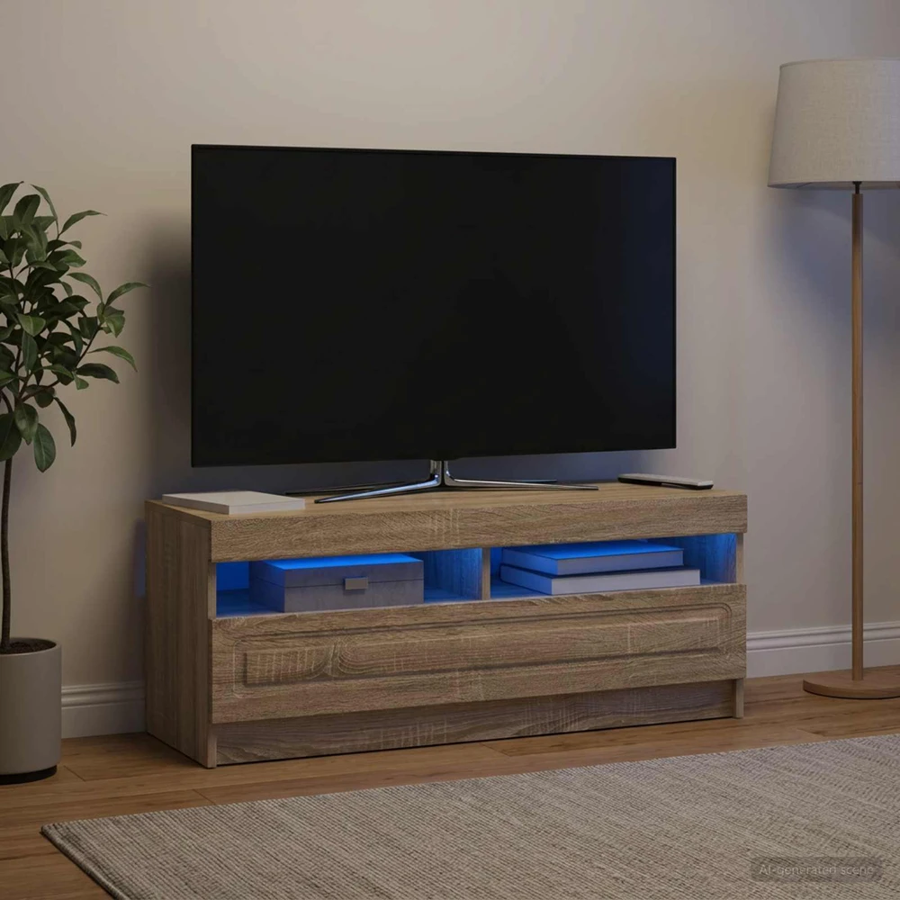 TV staliukas LED televizoriaus spintelė Sonoma ąžuolas Apdirbta mediena