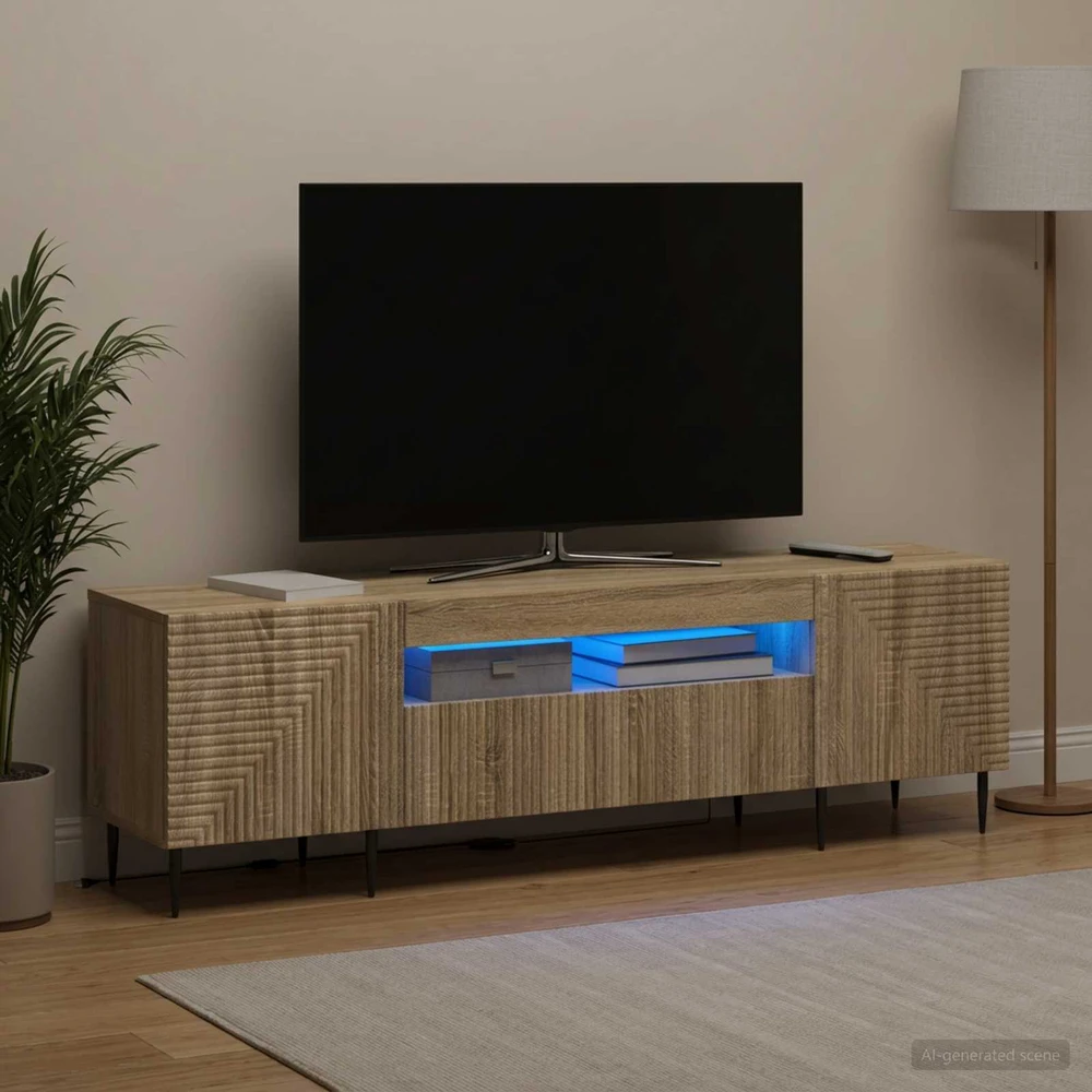TV staliukas LED televizoriaus spintelė Sonoma ąžuolas Apdirbta mediena