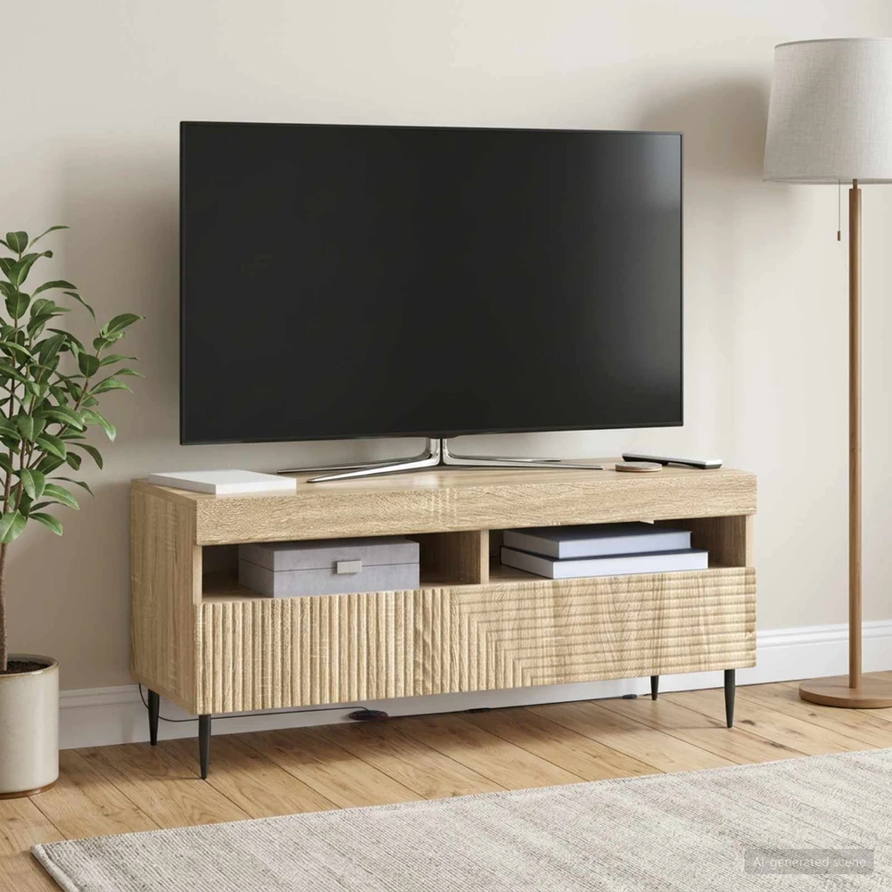 TV staliukas LED televizoriaus spintelė Sonoma ąžuolas Apdirbta mediena