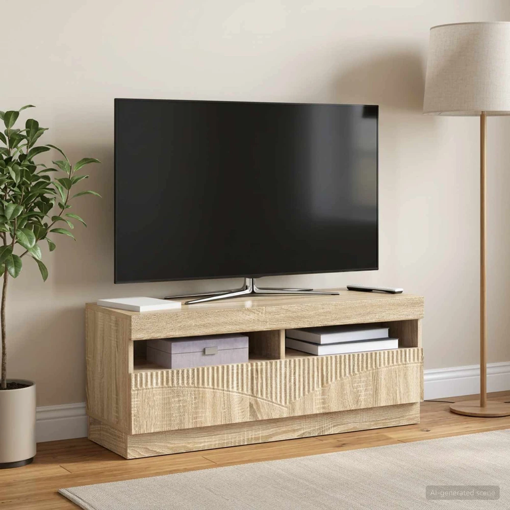 TV staliukas LED televizoriaus spintelė Sonoma ąžuolas Apdirbta mediena