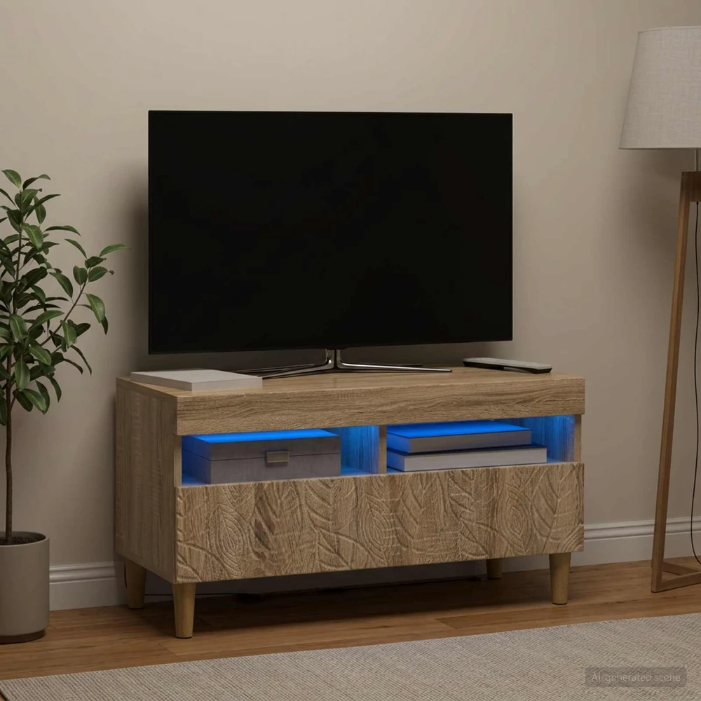 TV staliukas LED televizoriaus spintelė Sonoma ąžuolas Apdirbta mediena