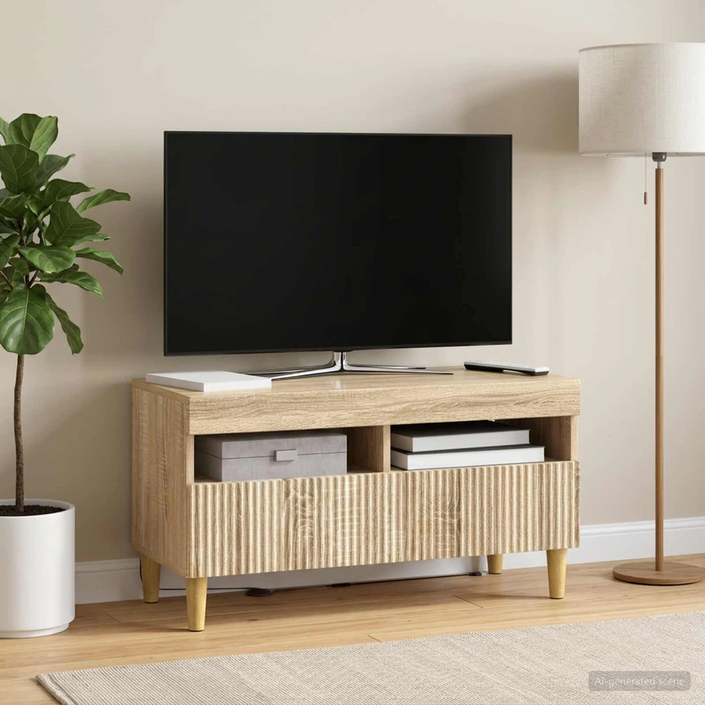TV staliukas LED televizoriaus spintelė Sonoma ąžuolas Apdirbta mediena