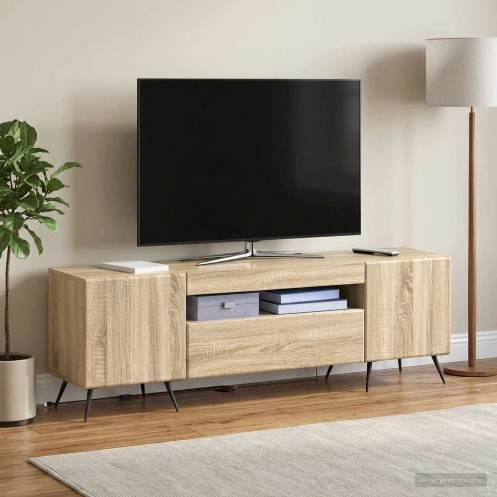 TV staliukas LED televizoriaus spintelė Sonoma ąžuolas Apdirbta mediena