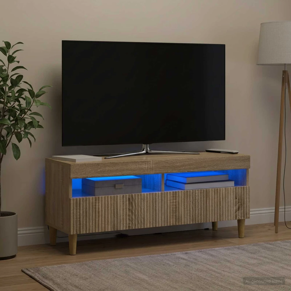 TV staliukas LED televizoriaus spintelė Sonoma ąžuolas Apdirbta mediena