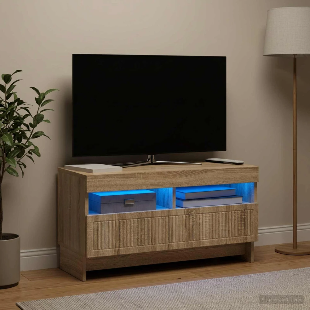 TV staliukas LED televizoriaus spintelė Sonoma ąžuolas Apdirbta mediena