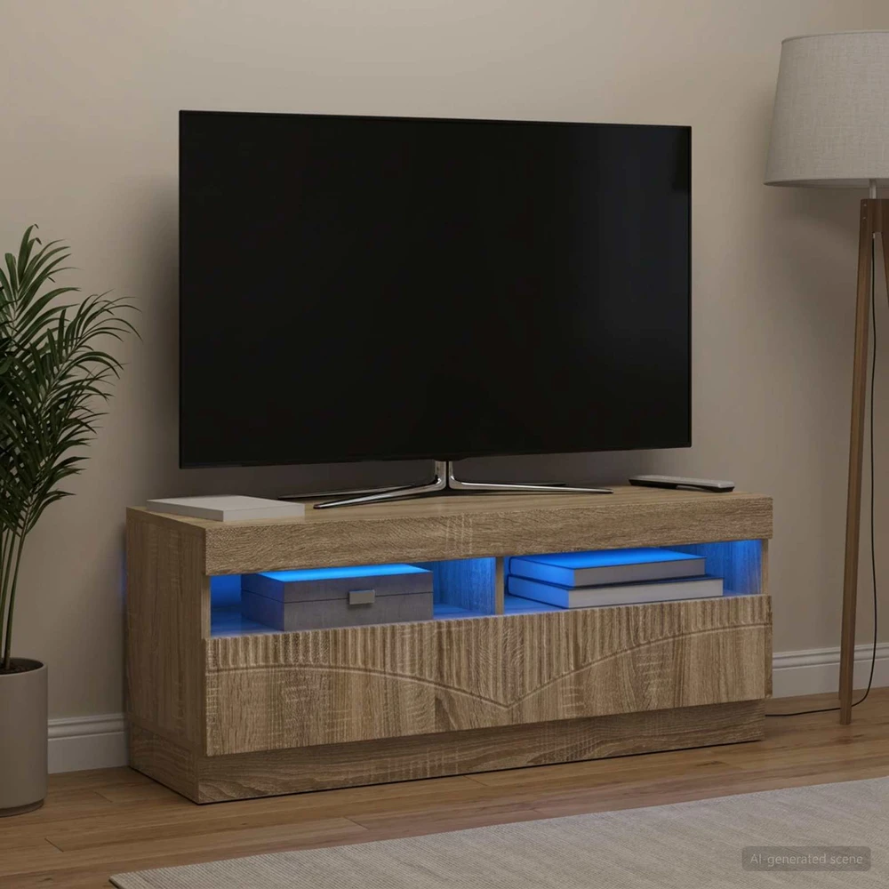 TV staliukas LED televizoriaus spintelė Sonoma ąžuolas Apdirbta mediena